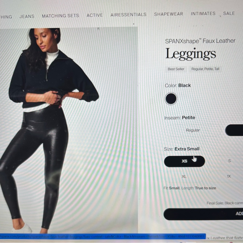 SPANXshape Shiny Black Leggings